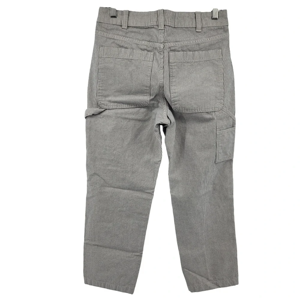 Abercrombie & Fitch Carpenter Pants Mens 28x28 Gray Hickory Stripe Loose Fit‎